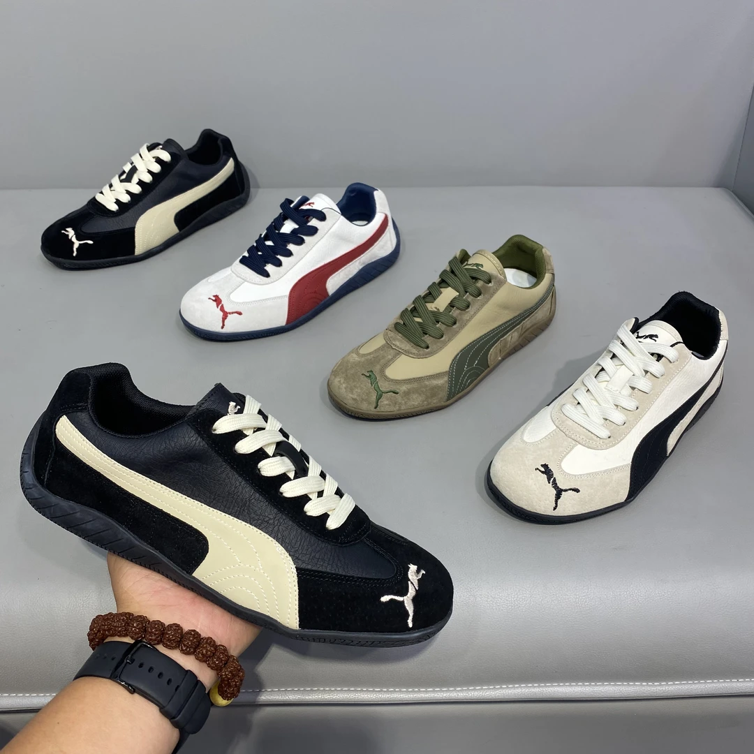 2025秋季新款低帮系带拼接磨砂皮软底舒适休闲运动鞋防滑百搭男鞋