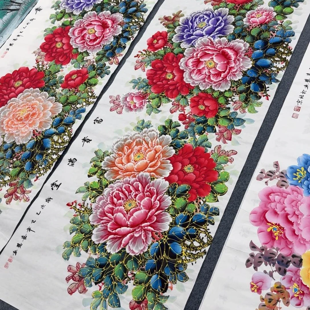 姬***家国画尺寸70X180纯手绘作品