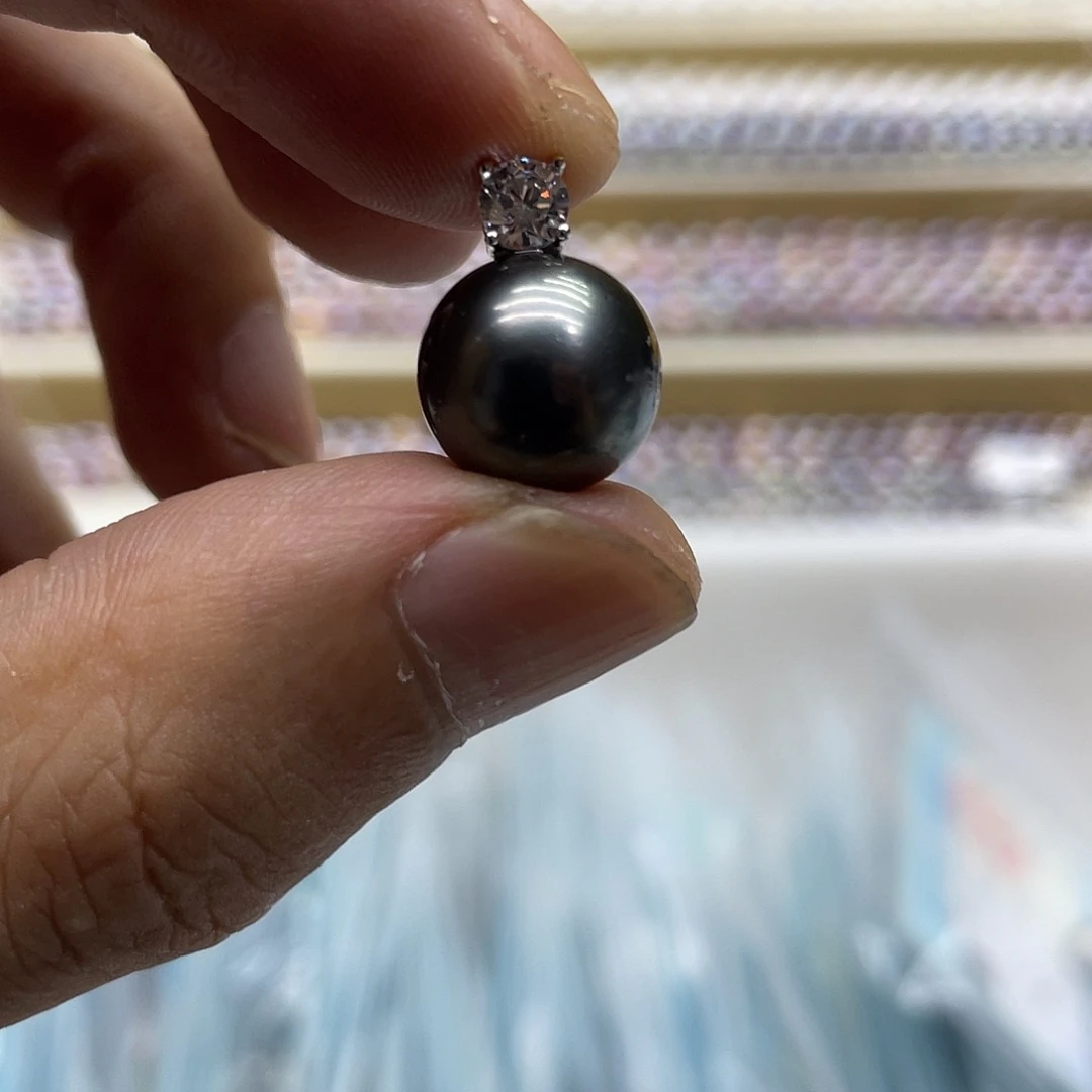 海水珍珠银S925镶嵌颈饰