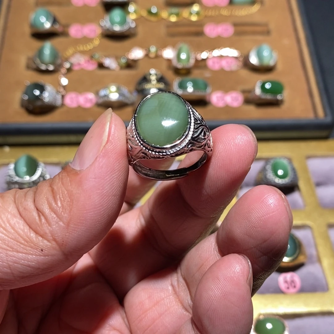 和田玉（碧玉）戒指未镶嵌