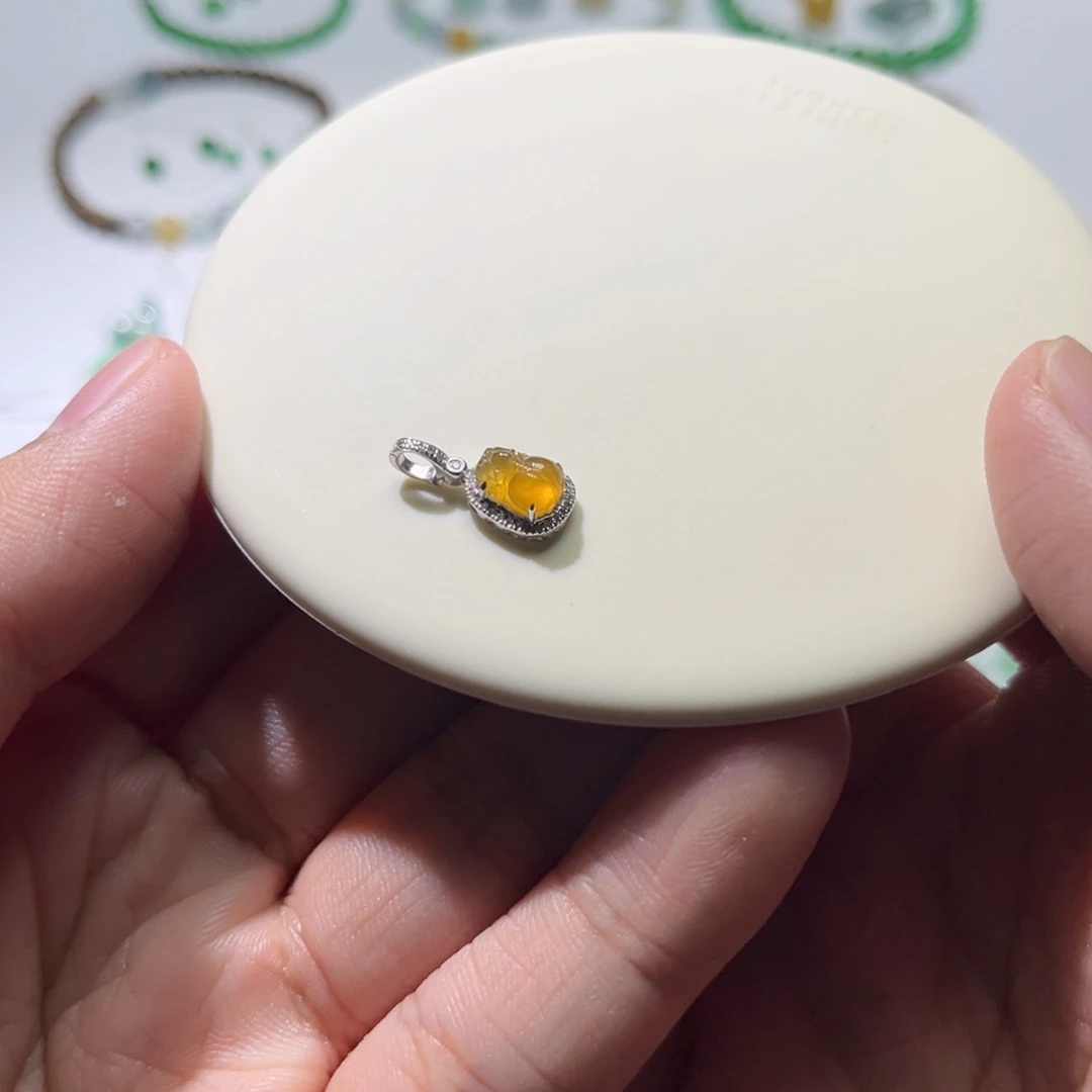 散珠翡翠18k提溜