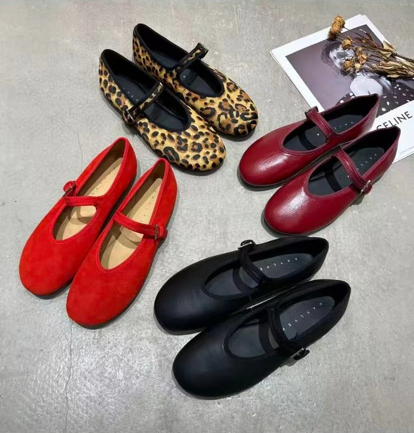 2025秋季新款东方洛可可真皮玛丽珍鞋百搭软底268-1