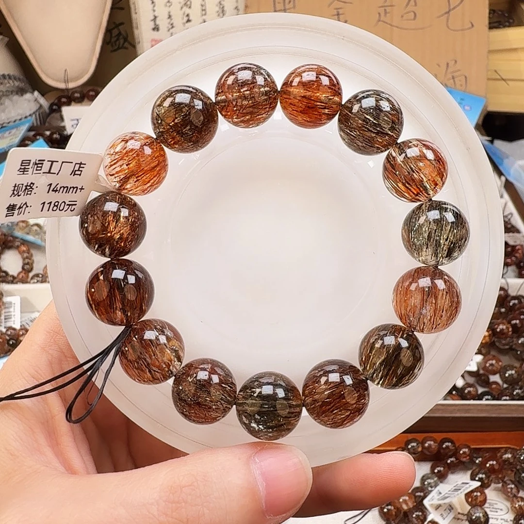 发晶未镶嵌手链天然水晶黑金超七发晶手链手串直播间链接