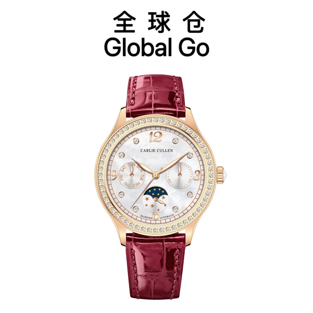 【全球仓Global Go】翡丽系列镂空奢华全自动机械女士钻石珠宝腕表