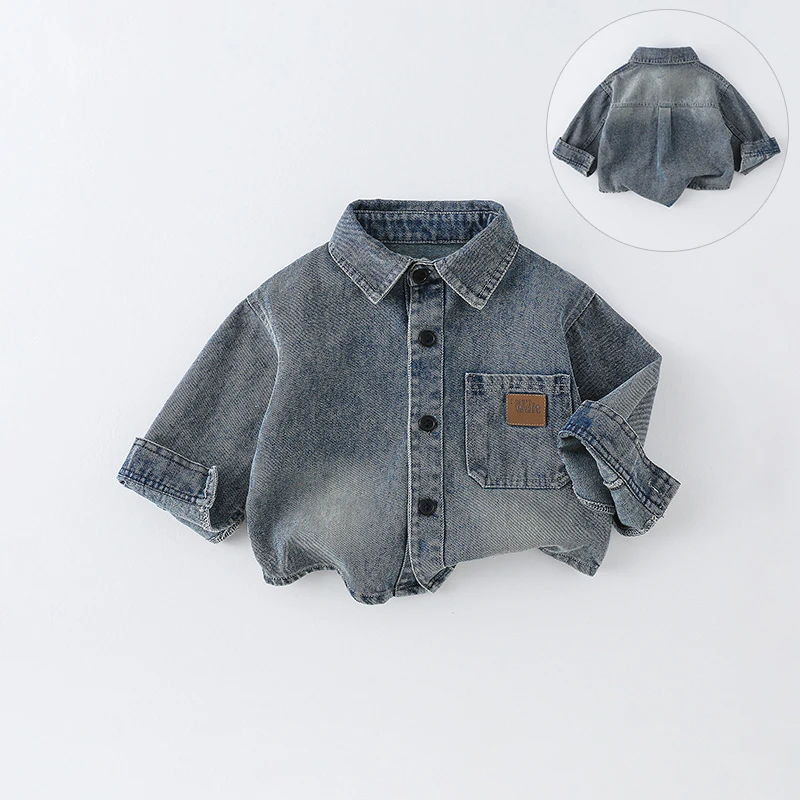 【现货】儿童牛仔外套春秋新款男童休闲洋气渐变外套AW572