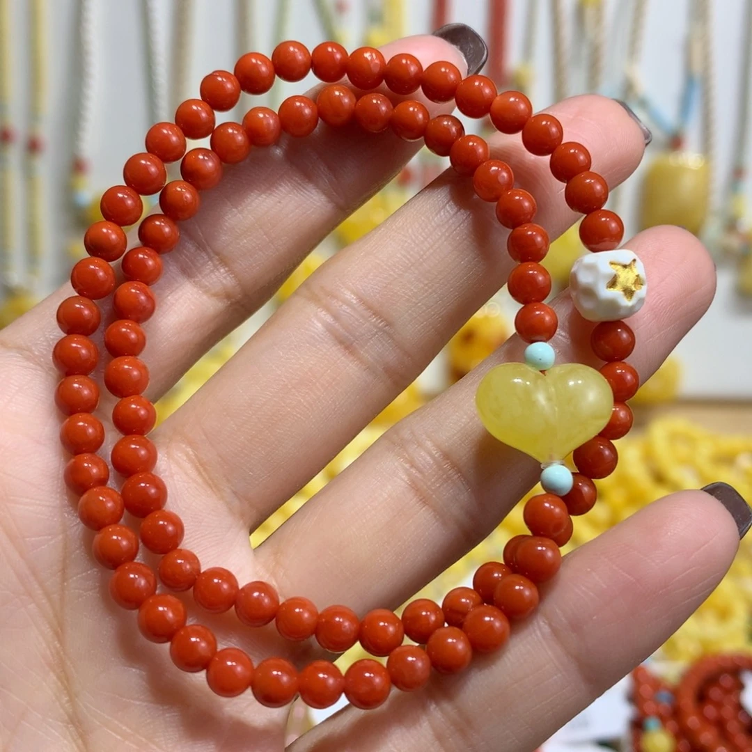 南红玛瑙未镶嵌手链4.6mm