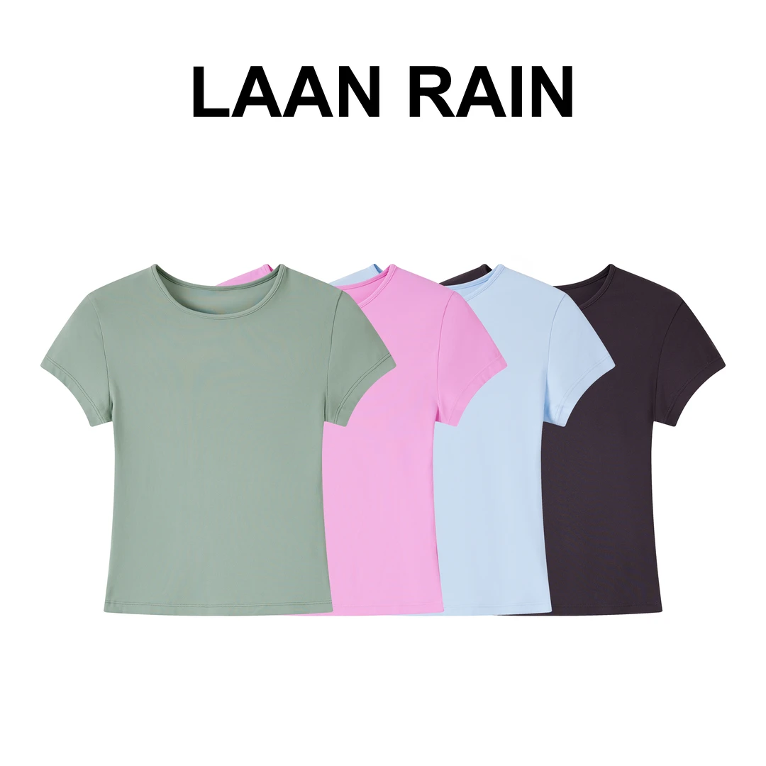 LAAN&RAIN无缝健身短袖速干透气高弹抗皱紧身衣