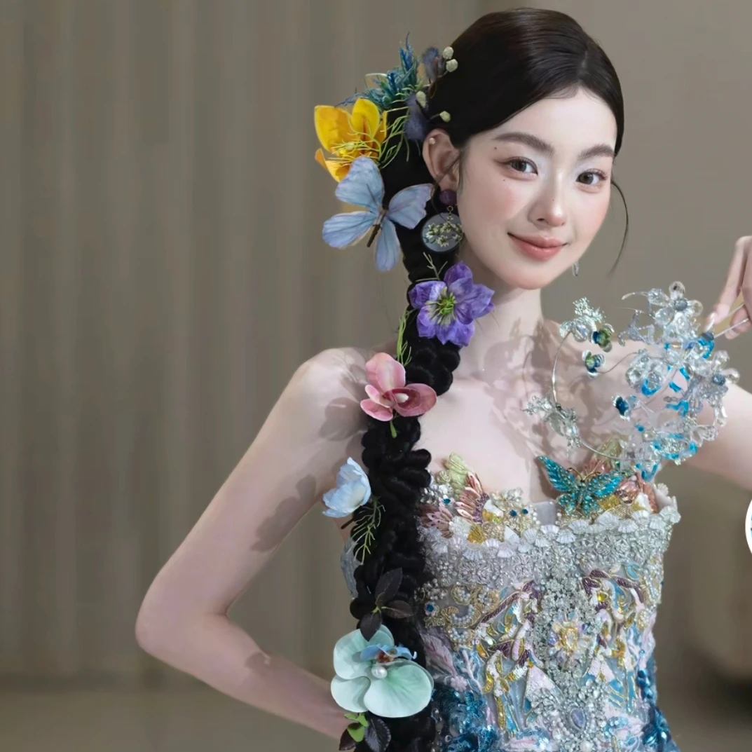 喜看优选15354惠兰野刺芹蝴蝶兰百合新娘唯美百搭时尚拍照摄影