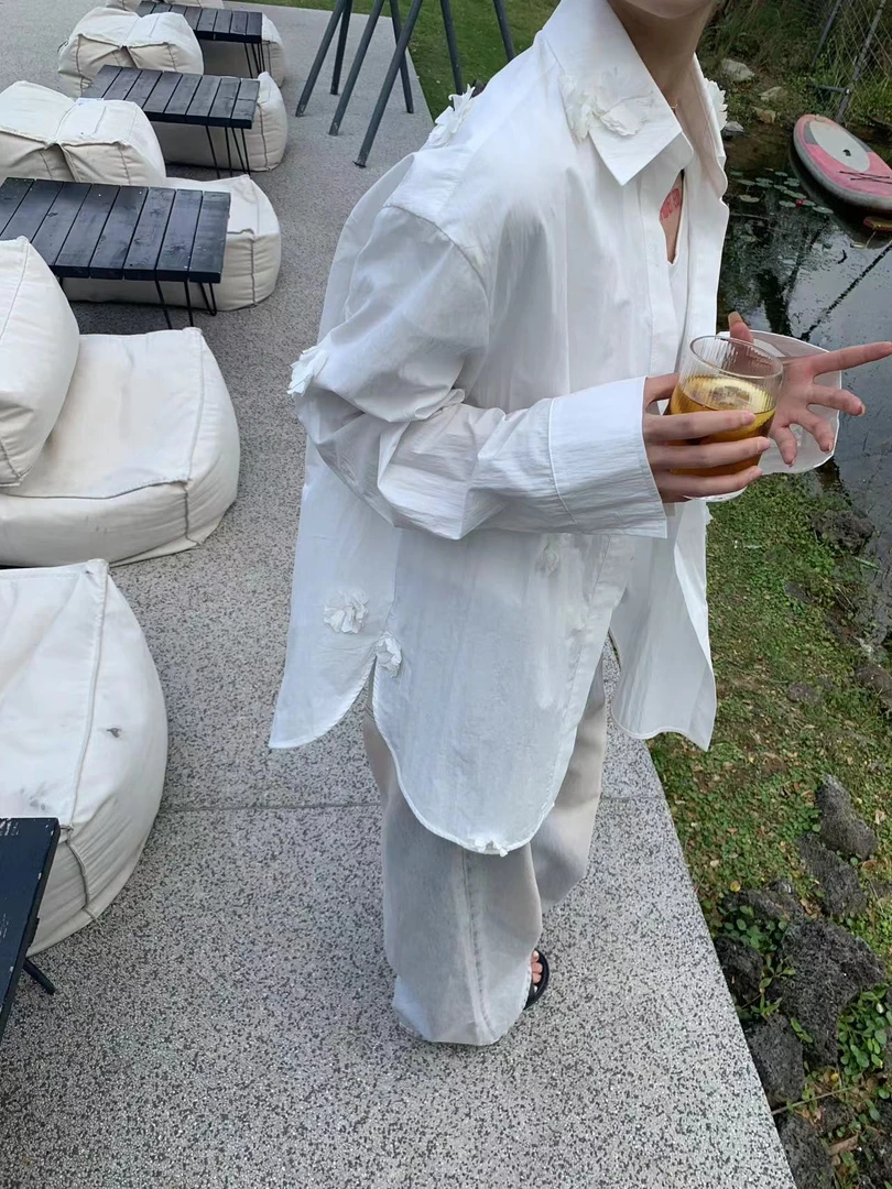 （春款）Ersan#立体花朵衬衫#984