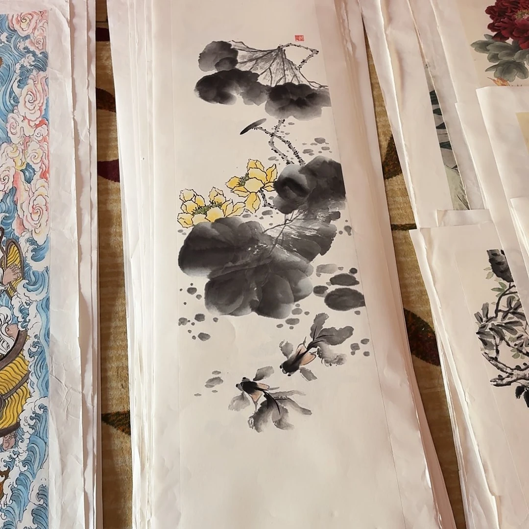 国画四尺对开手绘作品