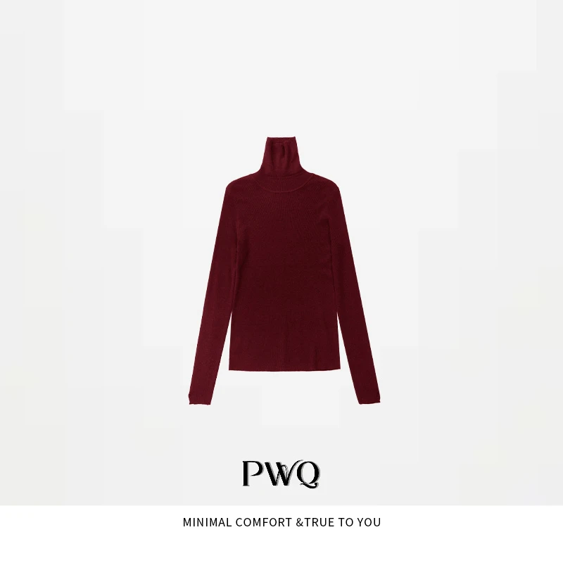 【百变凰后】毛衣高领螺纹面开口小缺口袖上衣SKL-259259-QZ