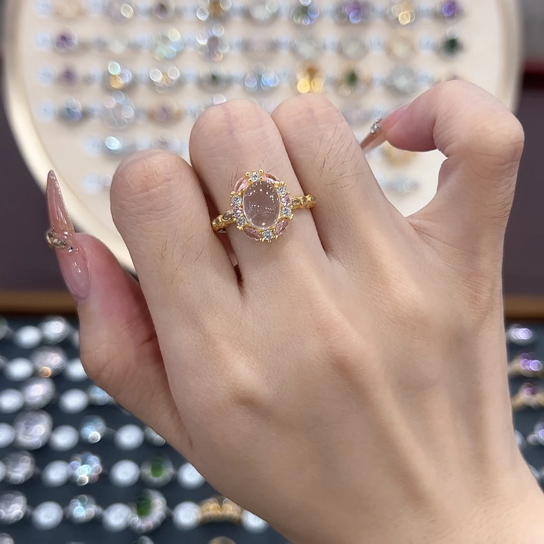 蛇纹石玉银S925镶嵌戒指