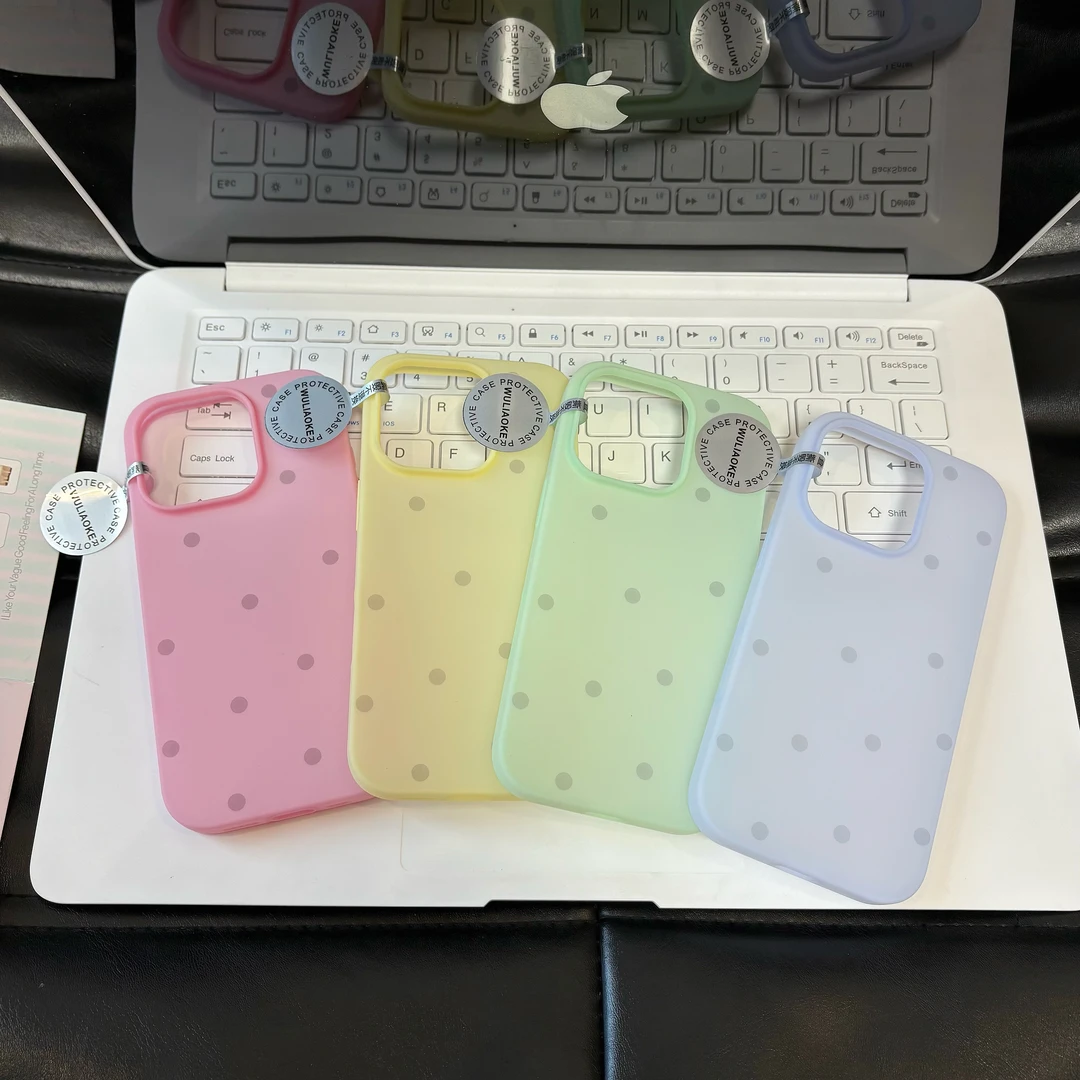 波点半透液态硅胶ai一体按键适用苹果iPhone16promax手机壳