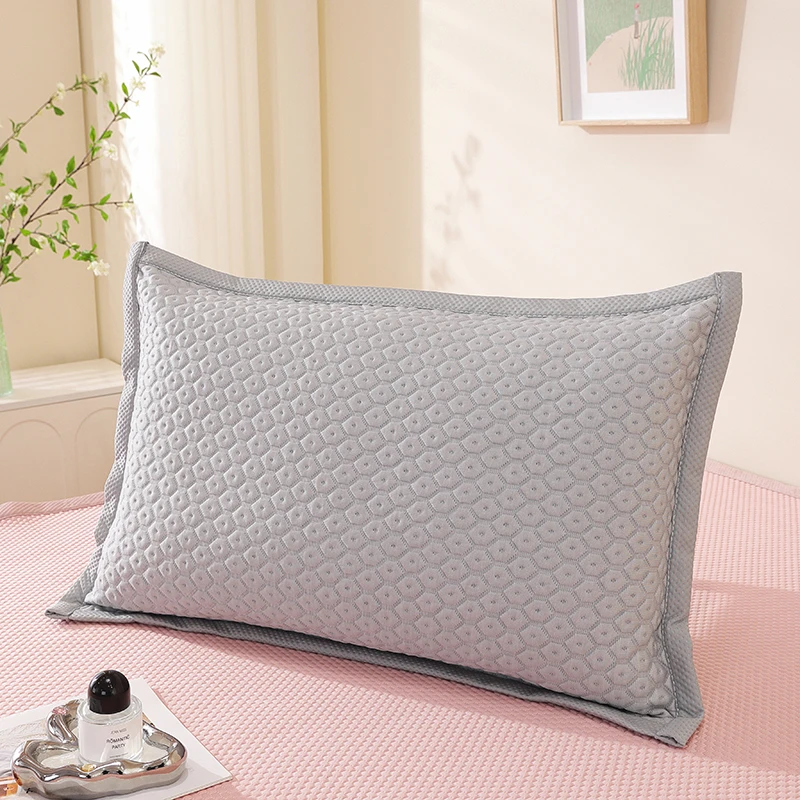 新款枕头套子凉感丝枕套灰色大号高档透气双面成人家用学生枕头罩
