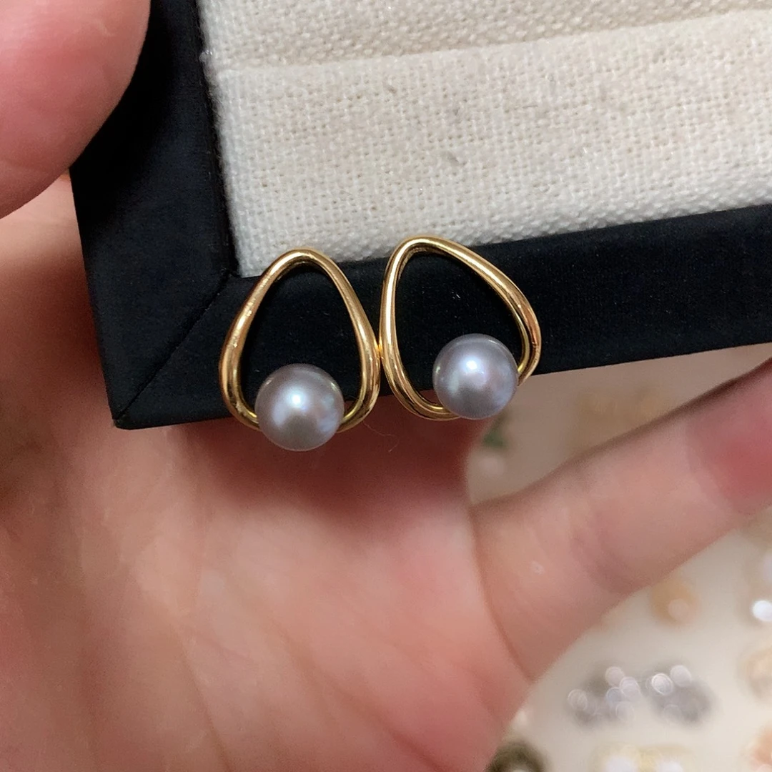 淡水珍珠耳饰合金