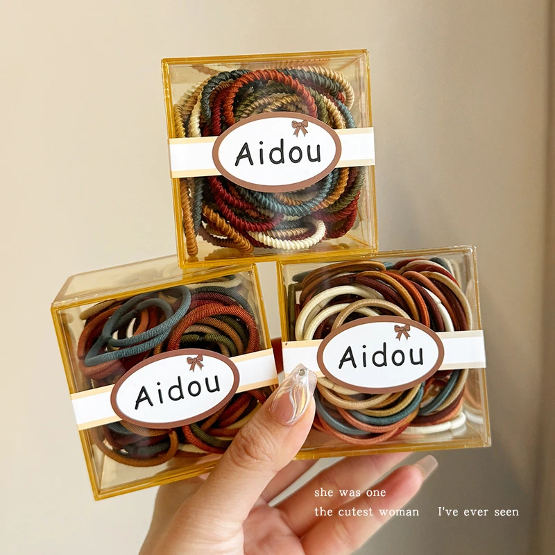 可爱儿童拇指发圈不伤发基础头绳女高弹力耐用橡皮筋扎头发绳皮套