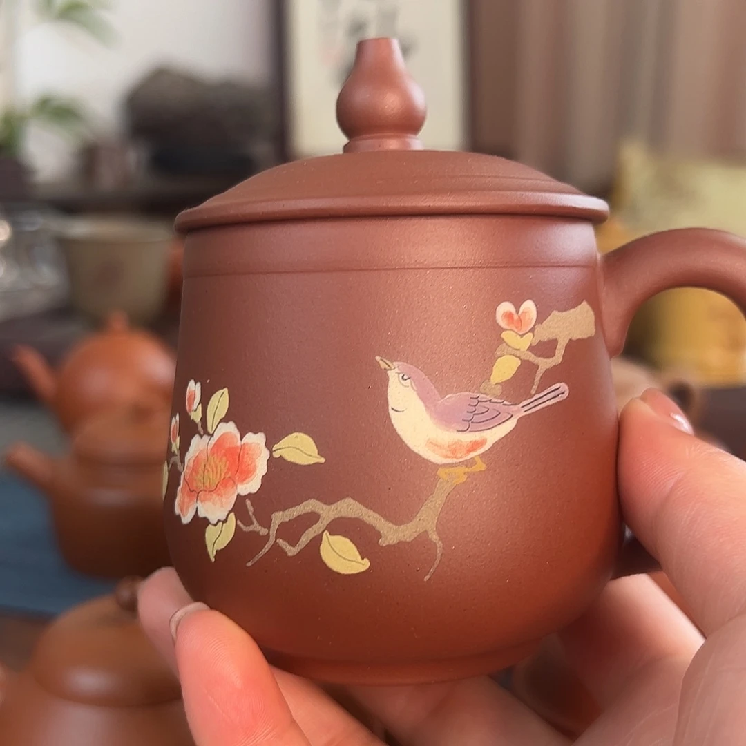 茶壶紫砂精品原矿紫泥盖杯180cc