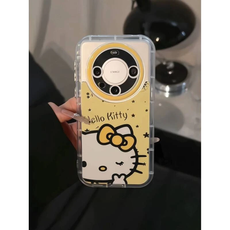 适用华为mate70pro+手机壳16promax镜面华为p70奶油oppo奶黄色kt