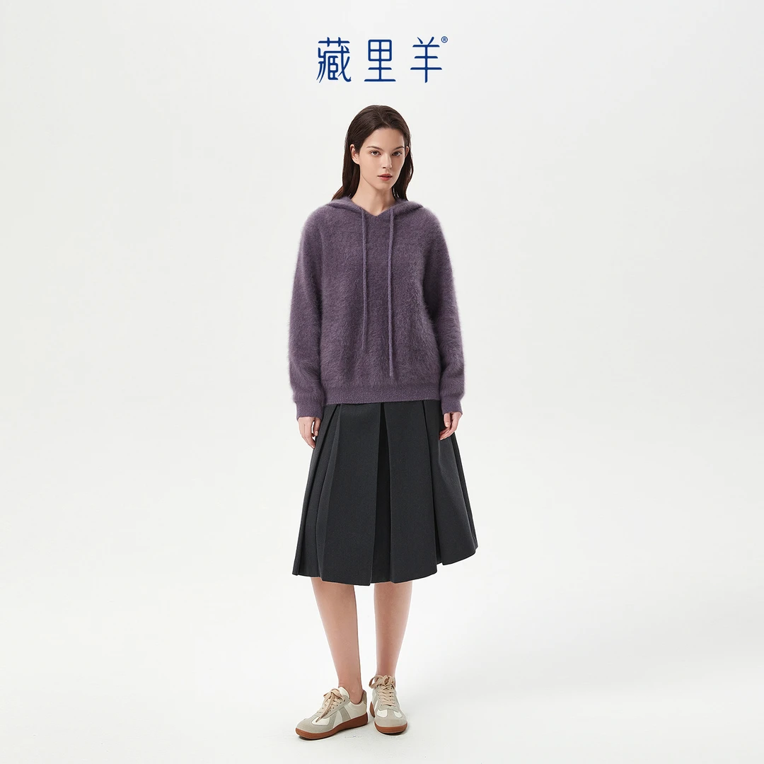 【晨粉专享价】藏里羊 北美小动物毛毛 “周日”设计感套头帽衫M1585