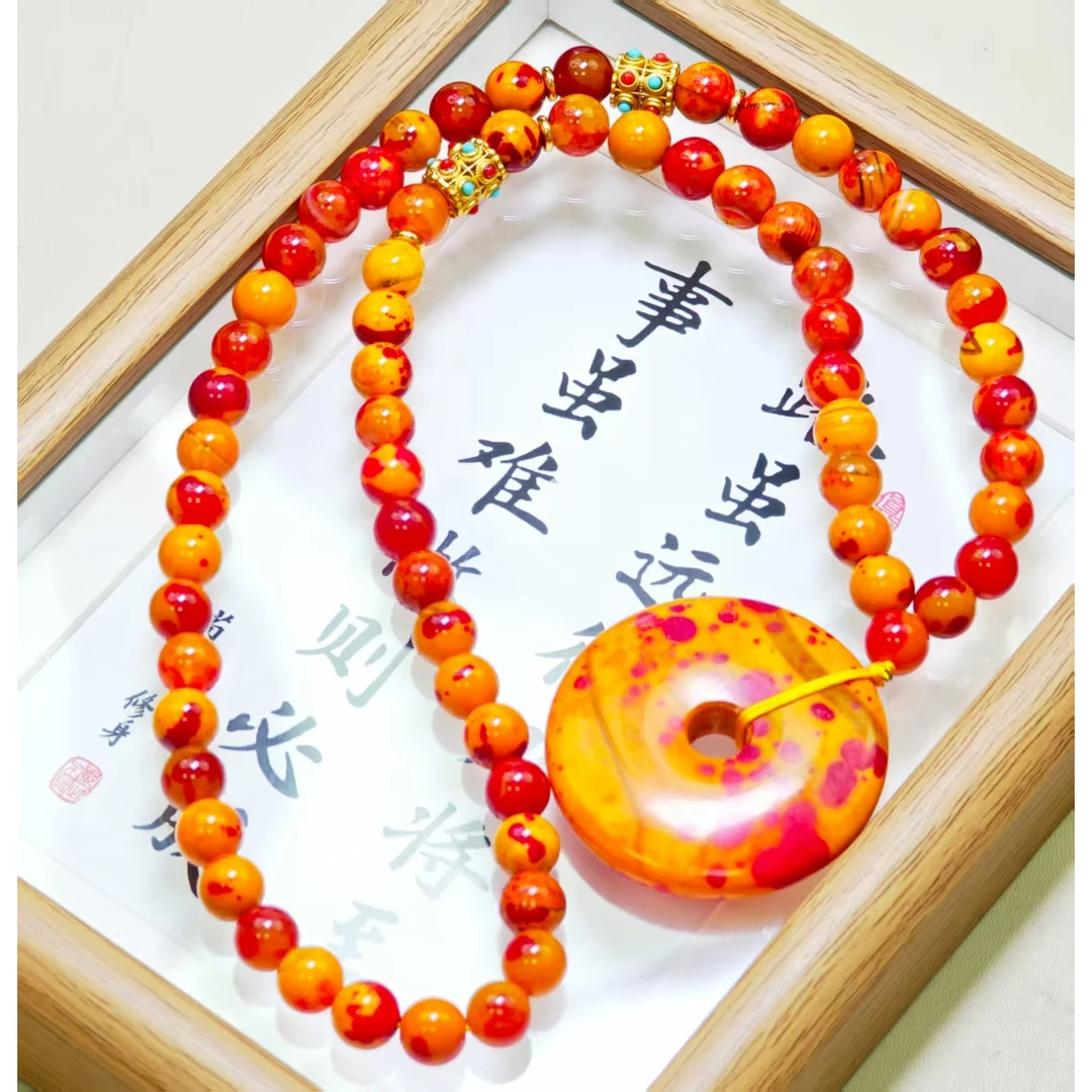 盛世典藏甄选藏红平安扣项链 014