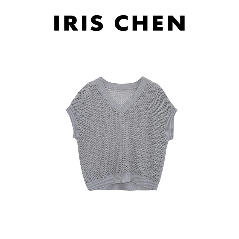 IRIS CHEN 新西兰 2025春夏上新绵羊毛显瘦针织短袖25SY290