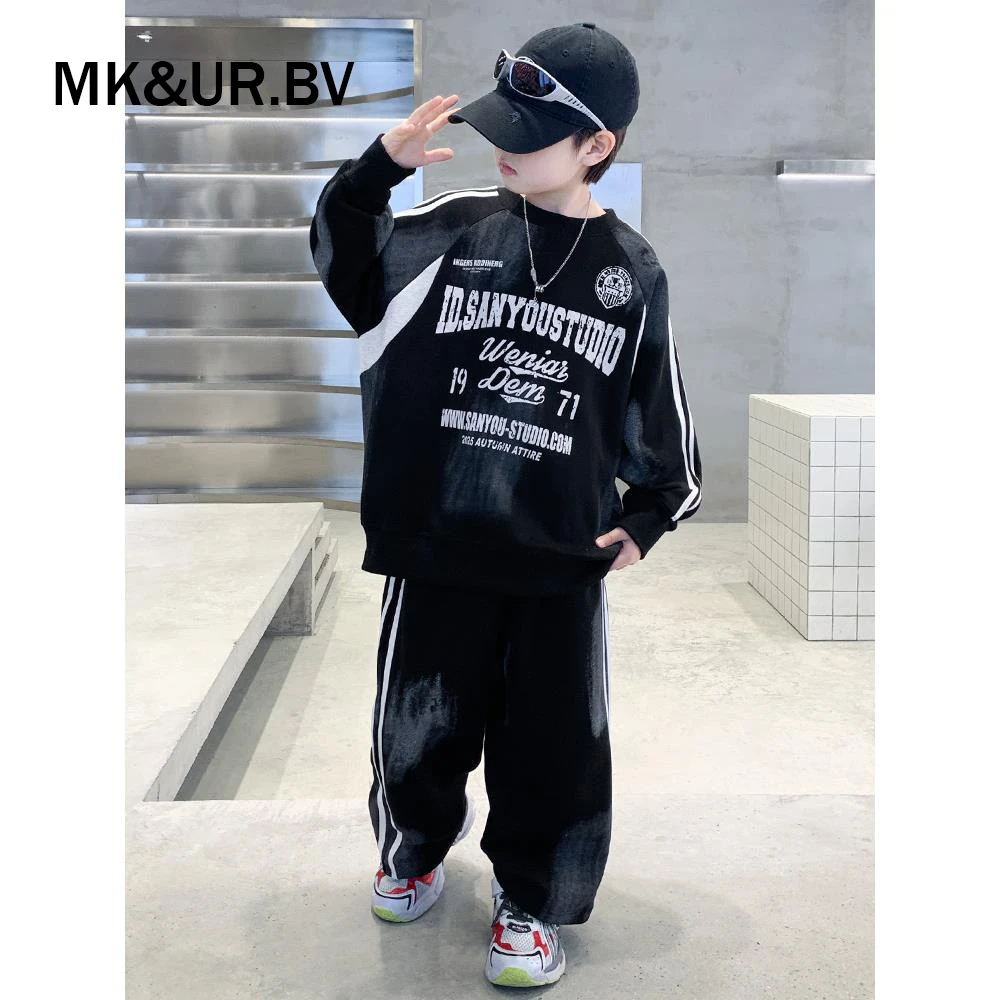 男童秋装套装2025新款韩版儿童运动服春秋款中大童卫衣两件套痞帅