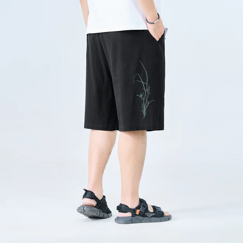 半墨大码男装梭织纯棉短裤夏季薄款休闲运动五分裤宽松裤子男3231
