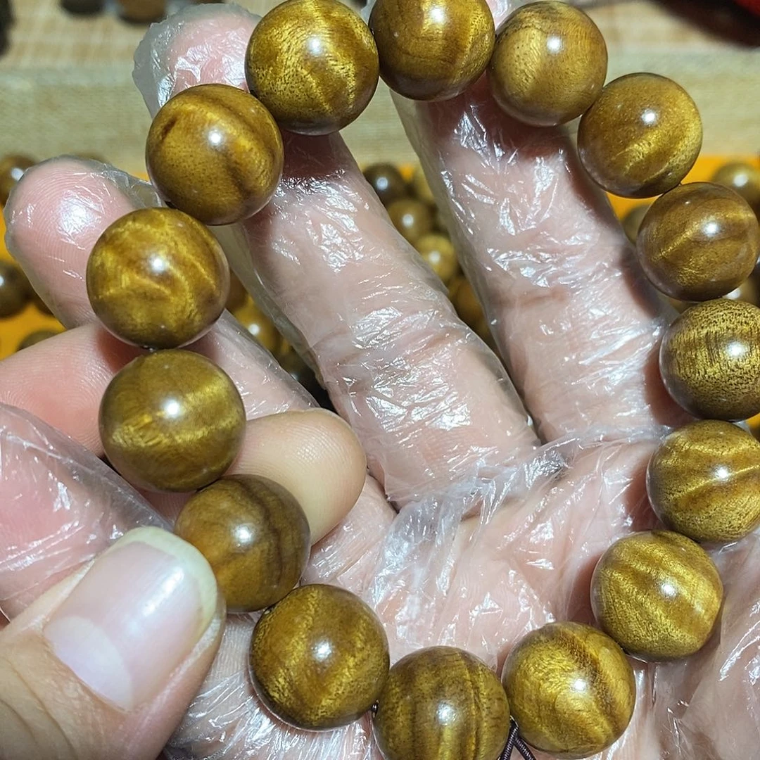 金丝楠用****5小叶1.5手串微瑕