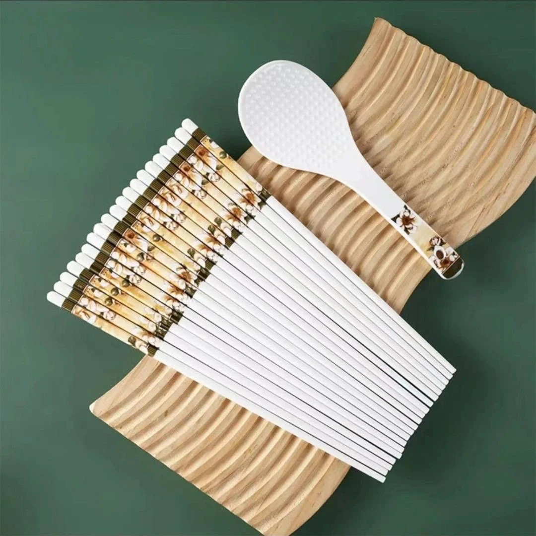 山茶花瓷陶瓷筷子10双+一个同款饭铲高温陶瓷釉下彩