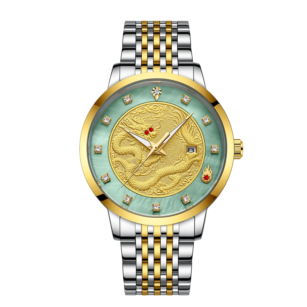 【甜总表仓】龙腾四海商务强夜光背透全自动经典男士表JK-005