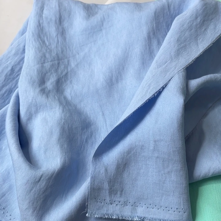 天丝（莱赛尔纤维）蓝色天丝亚麻2米