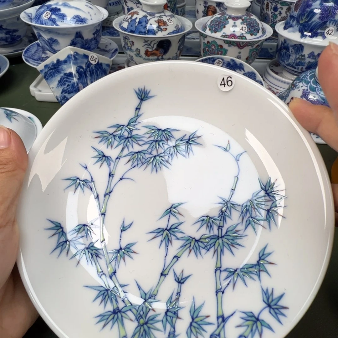 陶瓷景德镇纯手工纯手绘茶具木木46