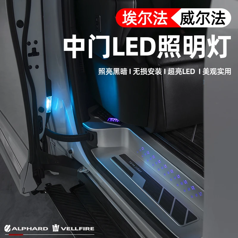 适用于24-25款埃尔法中门照地灯40系威尔法门槛迎宾灯改装alphard