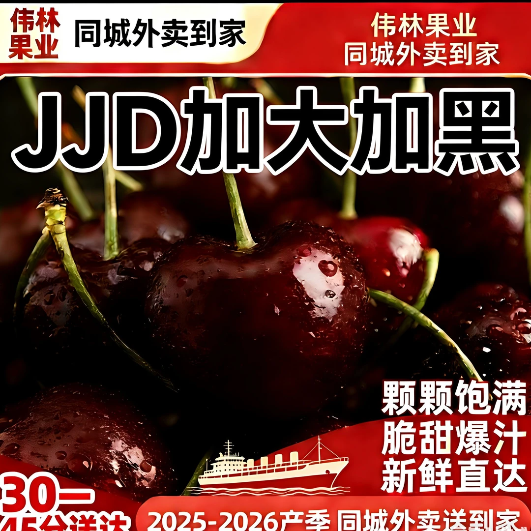 【JJD净果1斤】桑提娜车厘子加大加黑 海运桑提娜智利桑提娜智利