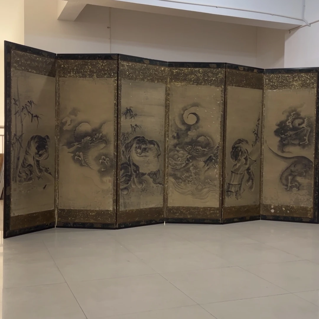 绘画屏风框画茶空间设计