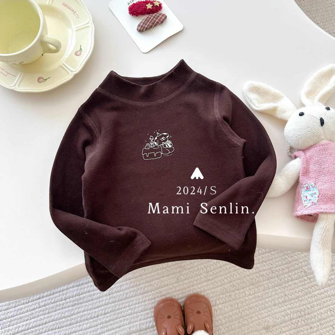 【现货】2024年冬季新款童装保暖加绒加厚打底衫 244-MMSL-244203