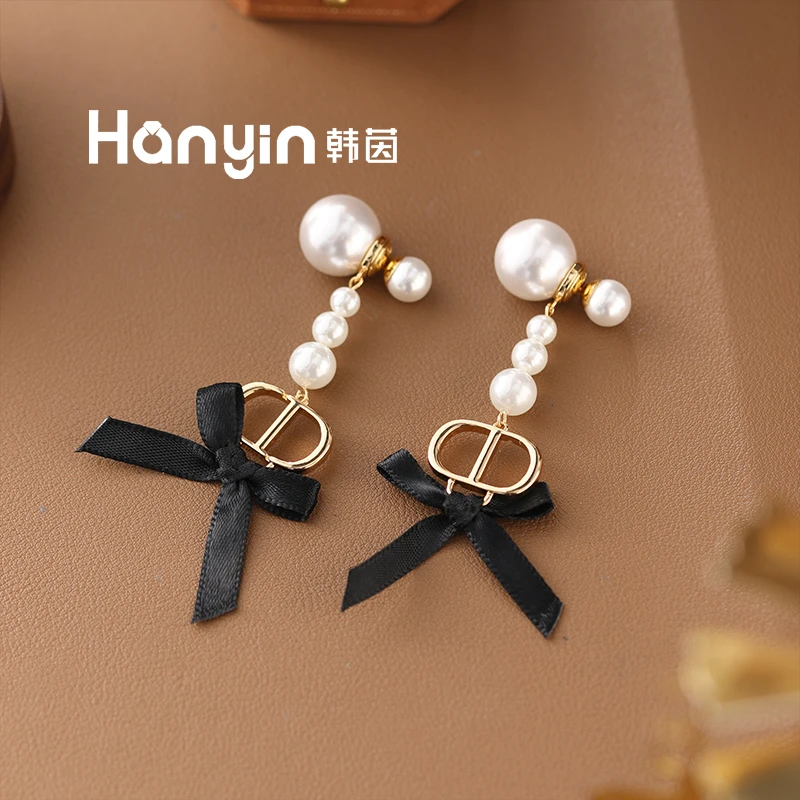 铜合金仿珍珠耳饰 925银针塔珠猪鼻蝴蝶结流苏大小圆珠耳钉AAA