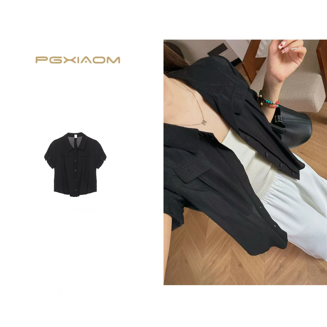 【PGXIAOM】润秀定制黑 白两色肌理感翻领小上衣SY9896