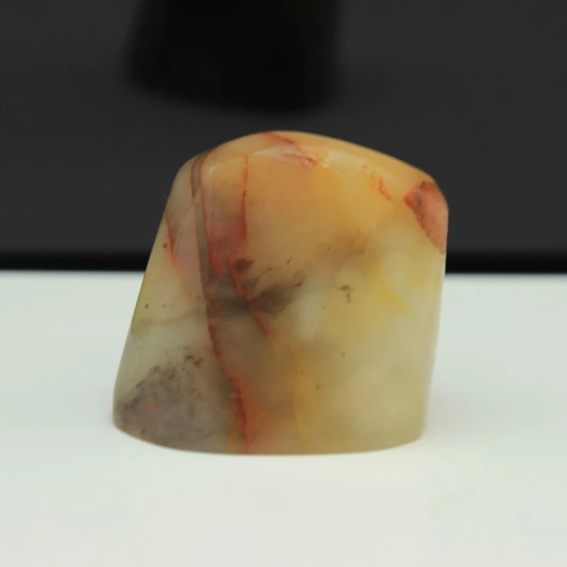 寿山三彩高山章体自带红茎 35-25-37毫米 天然原石印石章料 d2-57