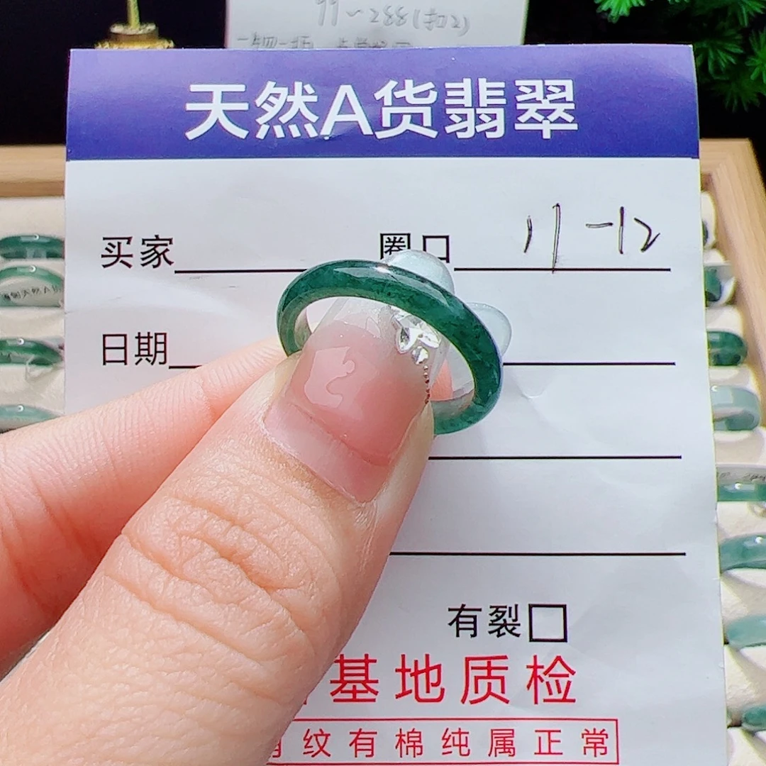 翡翠未镶嵌戒指天然