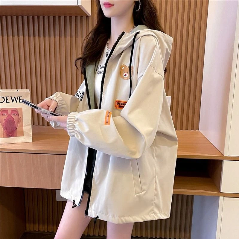 中长款开衫风衣外套女2025新款洋气百搭休闲小个子学生冲锋衣外套