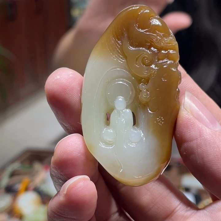 和田玉未镶嵌吊坠(不含链)