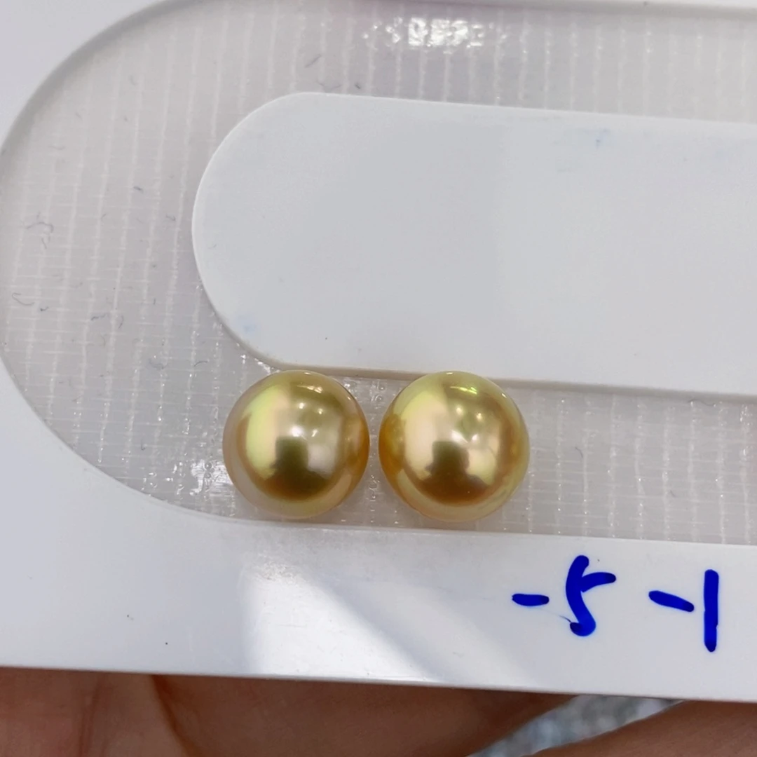 海水珍珠裸珠9/10MM金珠2颗 不退货