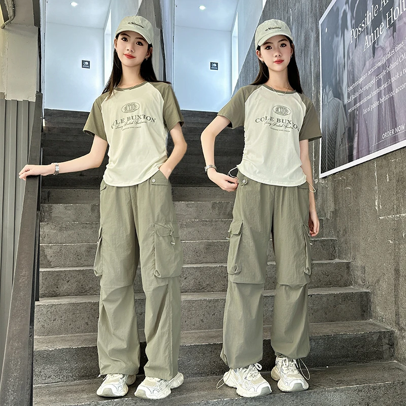 女童套装夏装2025新款儿童装洋气网红休闲潮款女童夏季学生两件套