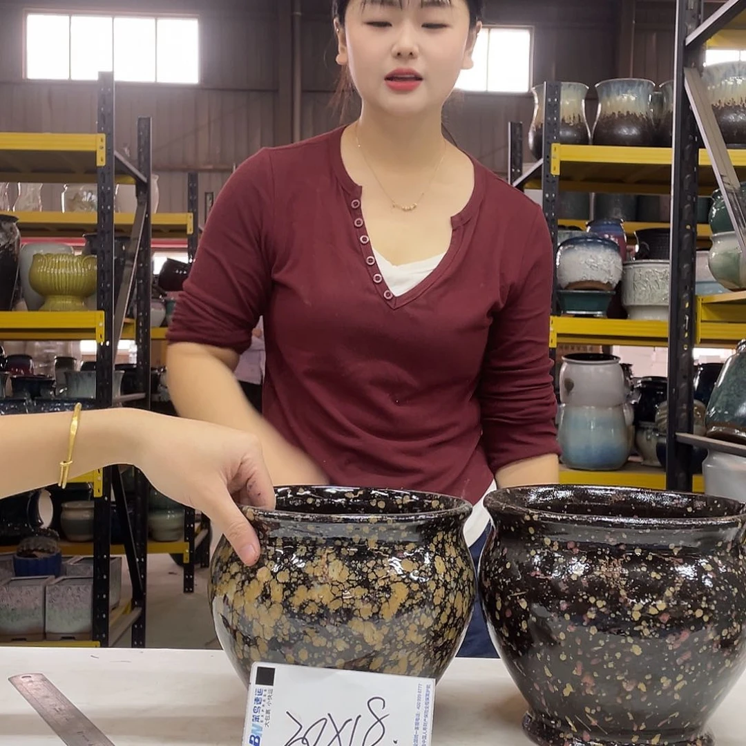 宜兴紫砂粗陶花盆20/18