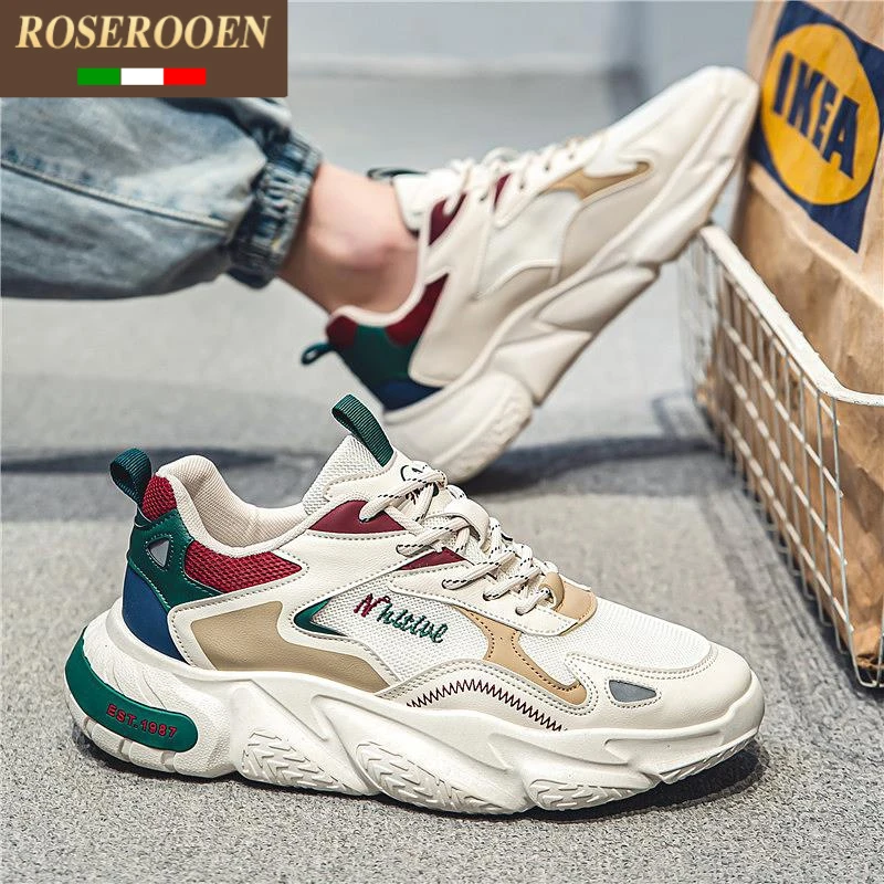 高档轻奢男鞋夏季2025新款青少年运动跑步鞋休闲增高网红老爹潮鞋