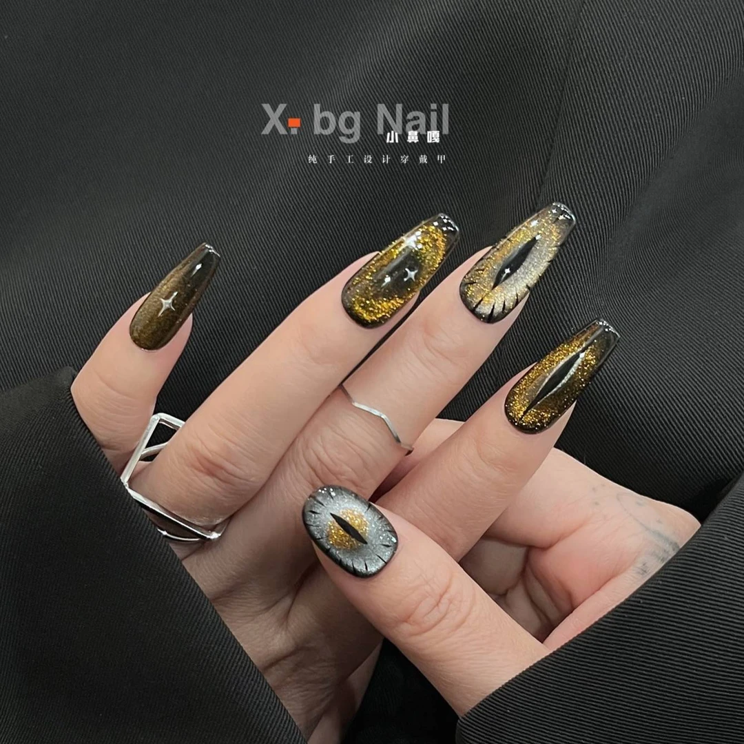 【审判之眼】X_bg Nail小鼻嘎个性暗黑辣妹恶魔之眼设计穿戴甲