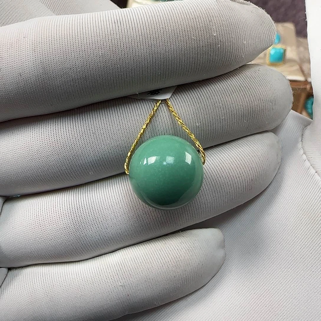 绿松石未镶嵌14mm➕单珠