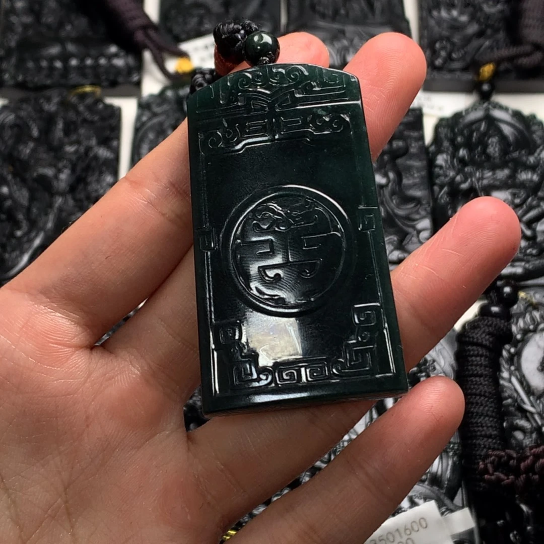 天然缅甸a货钢琴黑挂件