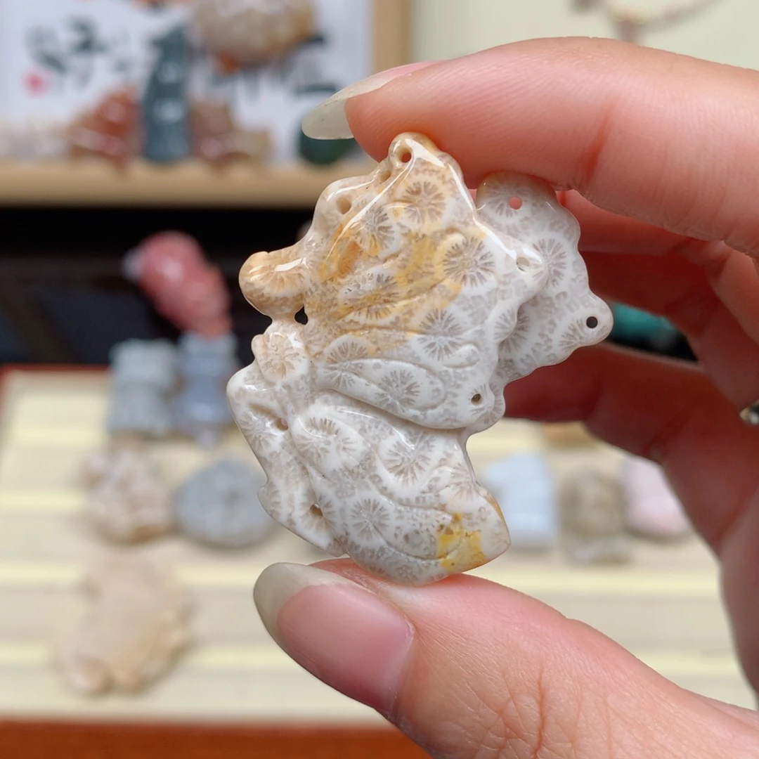 硅化玉珊瑚玉未镶嵌